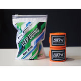 Set de 2 bandages de boxe premium avec pochette, coloris orange