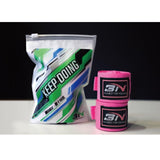 Set de 2 bandages de boxe premium avec pochette, coloris rose