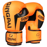 Gants de boxe Gingpai orange, cuir PU