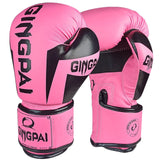 Gants de boxe Gingpai rose, cuir PU