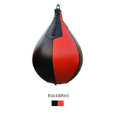 Poire de vitesse boxe coloris noir et rouge, panneaux contrastés et laçage