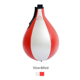Poire de vitesse boxe coloris rouge et argent, panneaux contrastés