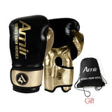 Gants de boxe Amir Khan noir et or, cuir PU
