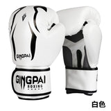 Gants de boxe TX Gingpai blanc, cuir PU