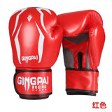 Gants de boxe TX Gingpai rouge, cuir PU