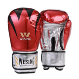 Gants de boxe Wesing brillant rouge, cuir PU métallisé