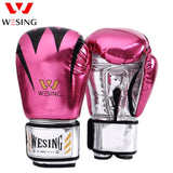 Gants de boxe Wesing brillant rose, cuir PU métallisé