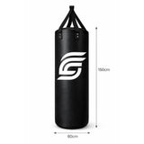 Sac de frappe personnalisé noir avec logo blanc, 150 cm