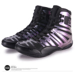 Chaussures de boxe anglaise semi montante, en couleur violet
