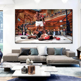 Tableau Mohamed Ali (tableau artistique) affiché dans grand salon cosy
