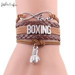 Bracelet boxing, breloque en cuir et petit bijou gant de boxe fantaisie