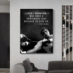 Tableau Citation Rocky Balboa, peinture en noir et blanc