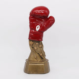 Trophée boxe avec gant en résine rouge