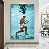 Tableau Mohamed Ali piscine, accroché dans grand salon