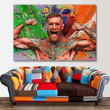 Tableau boxe Conor McGregor UFC, peinture artistique, toile coton