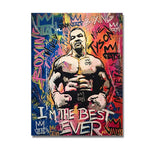 Tableau boxe Mike Tyson 2023, peinture graffiti, artistique (détails)
