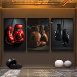Tableau gant de boxe dans salle de sport