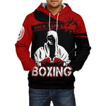 Sweat boxe Boxing personnalisable, porté par un boxeur