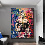 Tableau boxe Mike Tyson 2023, peinture graffiti, artistique