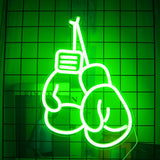 Décoration boxe gants néon Led (vert)