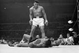 Tableau Mohamed Ali vs Sonny Liston en noir et blanc, toile