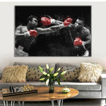 Tableau Tyson vs Ali accroché au salon