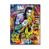 Tableau boxe Mike Tyson jeune, peinture artistique, toile de qualité supérieure, affiché sur mur