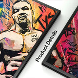 Tableau boxe Mike Tyson 2023, peinture graffiti, artistique, détails de production