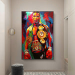 Tableau boxe Mike Tyson affiché sur le mur d'un magnifique dressing