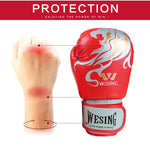 Gants de boxe rouge : protection des mains