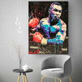 Tableau boxe Mike Tyson dans salon