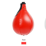 Poire de vitesse boxe pro coloris rouge uni, cuir PU 30 x 18 cm