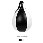 Poire (de vitesse) boxe en cuir, couleur noir et blanc