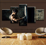 Tableau boxe (5 pièces) Kung fu affiché dans un magnifique salon