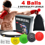 Balle reflexe boxe, Maxi Pack, avec 4 balles de poids différents
