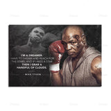 Tableau boxe Mike Tyson Dream avec citation